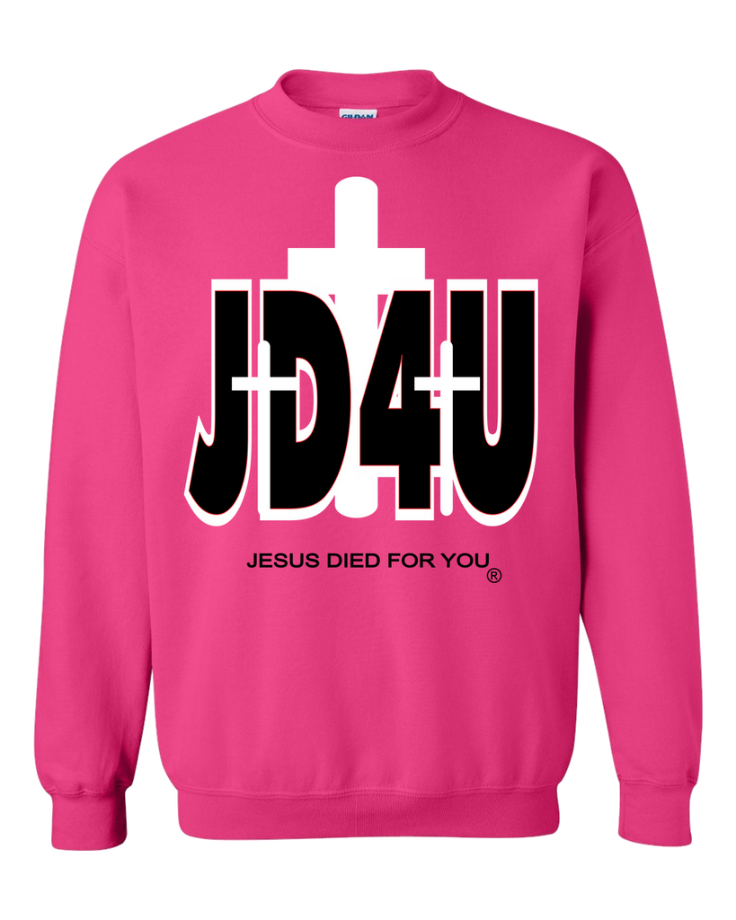 Official JD4U Classic Adult Crewneck Sweat Shirt - Jesus Died For You, Apparel for Life - JD4USTORE