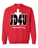 Official JD4U Classic Adult Crewneck Sweat Shirt - Jesus Died For You, Apparel for Life (WL) - JD4USTORE