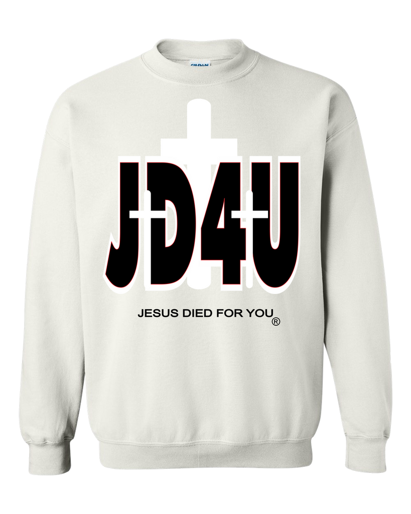 Official JD4U Classic Adult Crewneck Sweat Shirt - Jesus Died For You, Apparel for Life - JD4USTORE