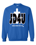 Official JD4U Classic Adult Crewneck Sweat Shirt - Jesus Died For You, Apparel for Life (WL) - JD4USTORE